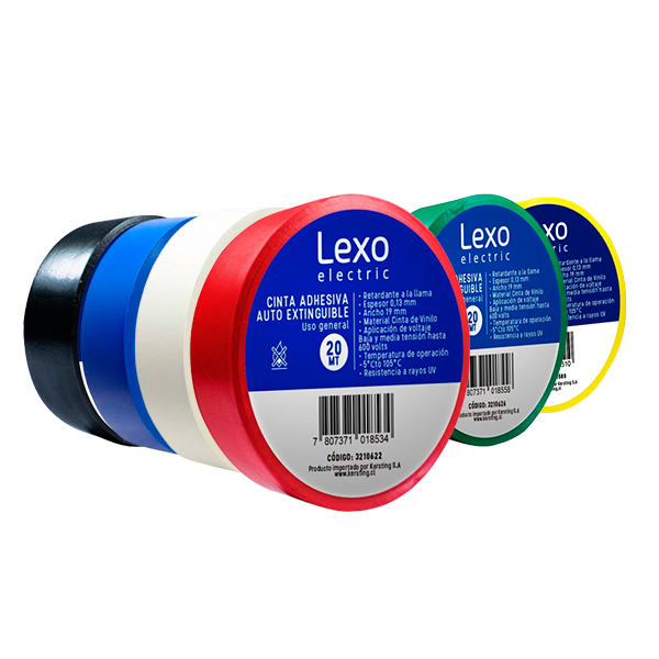 adhesiva-lexo.png CINTA AISLANTE LEXO 19 MM X 20 MTS