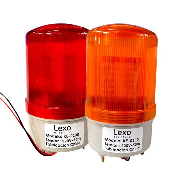 BALIZA GIRATORIA LED  220V KE-0130 ROJA - AMARILLA